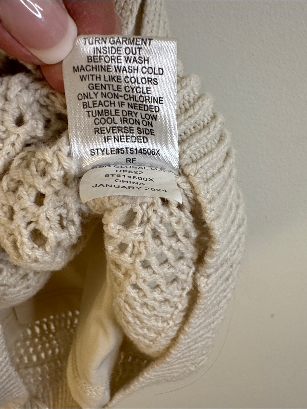 Crochet Cropped Cream Tank Bohemian Festival size XS - Picture 6 of 6